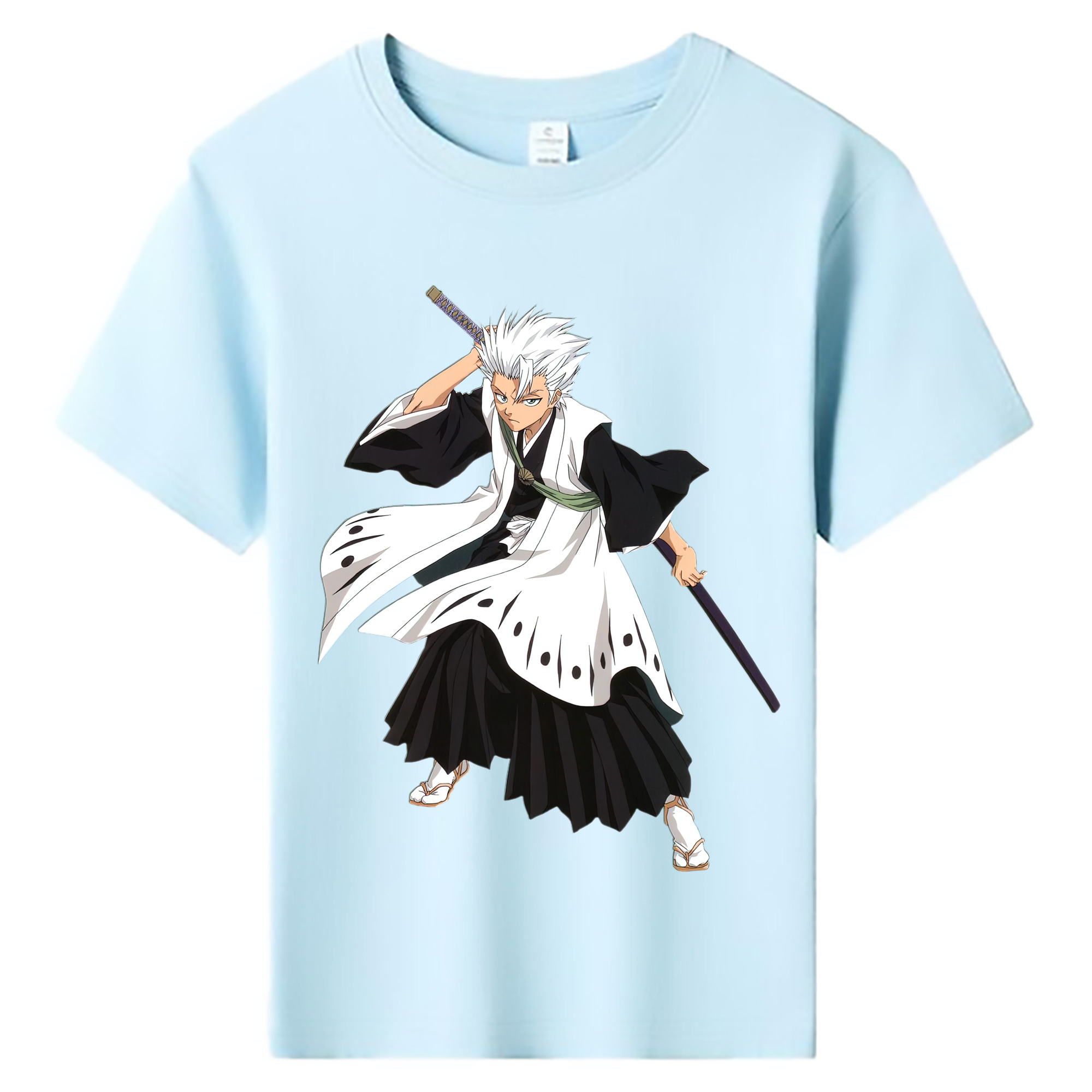 （画像用） ブリーチ 日番谷冬獅郎（ひつがや とうしろう） BLEACH Hitsugaya Toushirou 綿100％キッズTシャツ（フロントプリント）